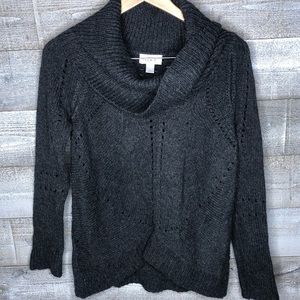 Ann Taylor Loft grey wool rayon cowl neck sweater
